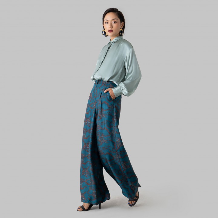 Silk pants OPAL-LEO DUSK